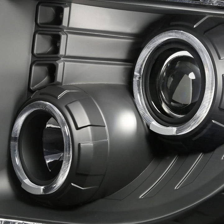 2009-2014 Ford F-150 LED Halo Projector Headlights - Black Housing