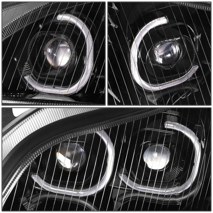 04-12 Freightliner M2 Projector LED DRL Headlights - Black Housing