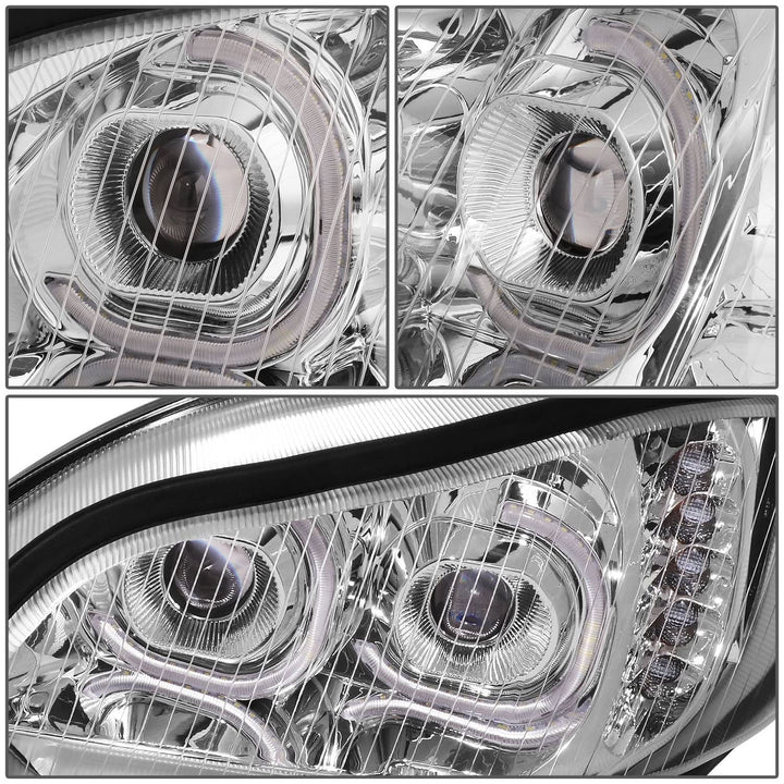 03-19 Freightliner M2 Projector LED DRL Chrome Headlights