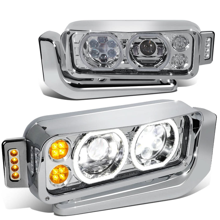 81-88 Peterbilt 359 / 87-07 379 / 08-21 389 LED Clear Headlights