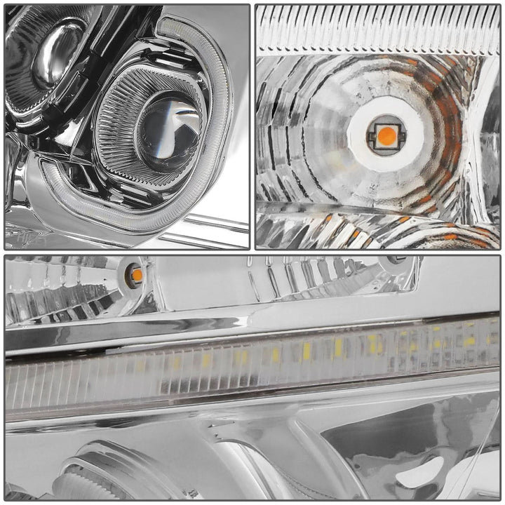2008-2017 Freightliner Cascadia LED Halo Projector Headlights Chrome
