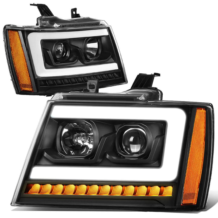 07-14 Chevrolet Avalanche Tahoe Suburban LED DRL C-Bar Headlights