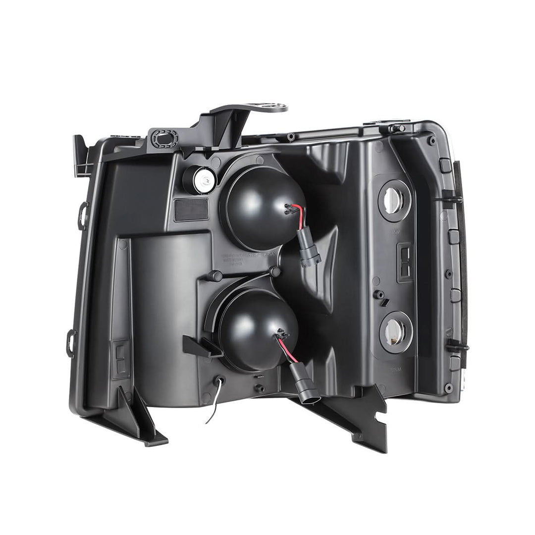 2007-2014 Chevrolet Silverado Rectangle LED DRL Headlights Black