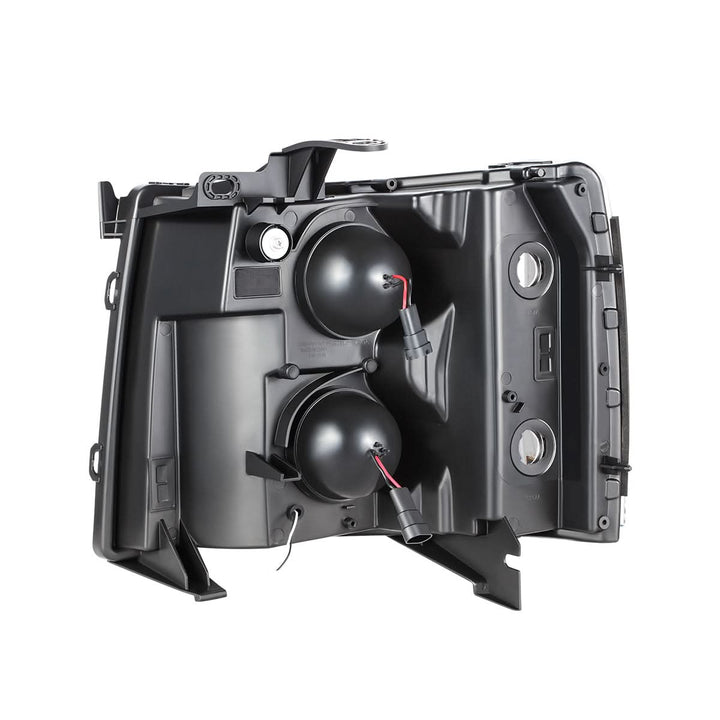 2007-2014 Chevrolet Silverado Rectangle LED DRL Headlights Black