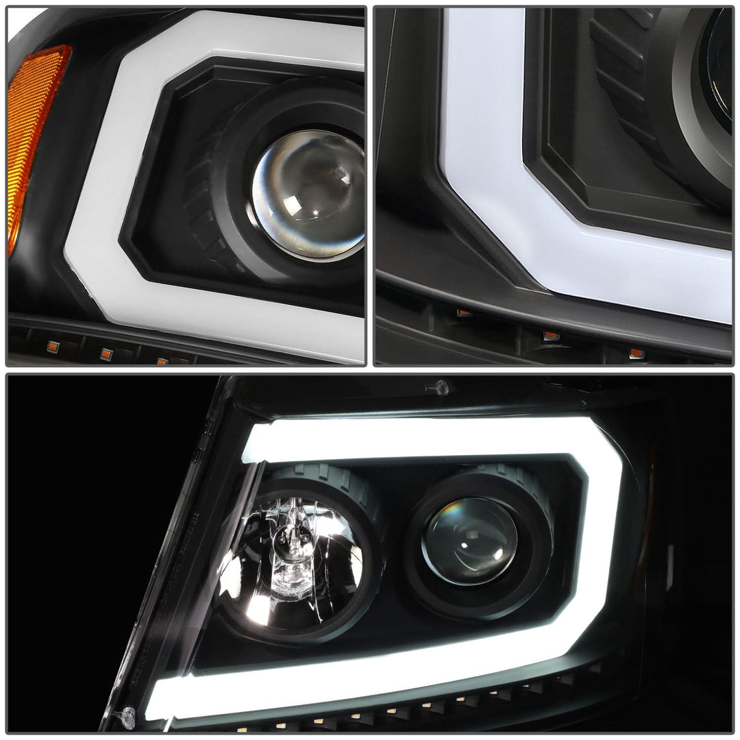 2004-2008 Ford F-150 LED DRL Projector Headlights Black Housing