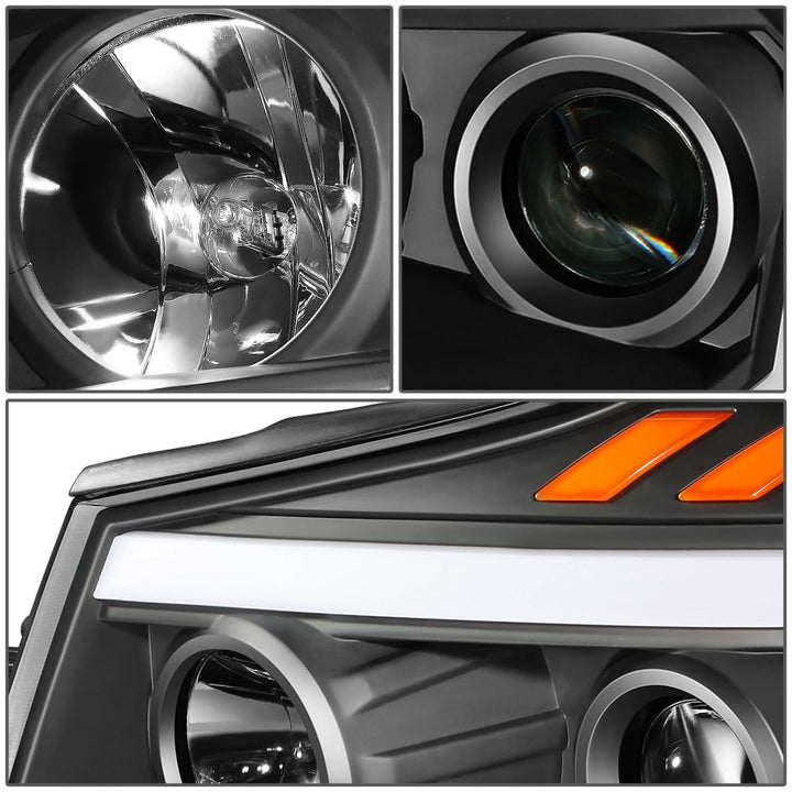 2004-2015 Nissan Titan/Armada 3D LED DRL Projector Headlights Black