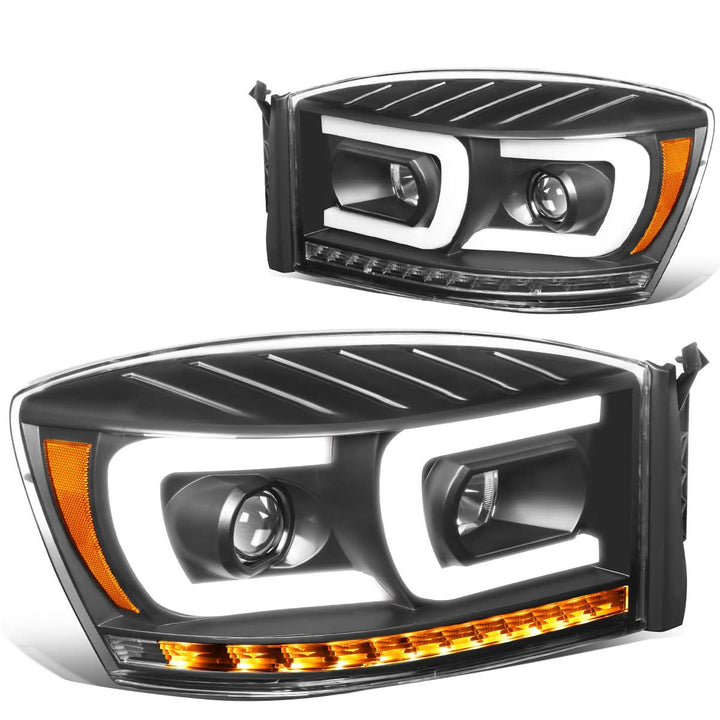 06-09 Dodge Ram Projector Headlights w/ LED DRL Black Housing