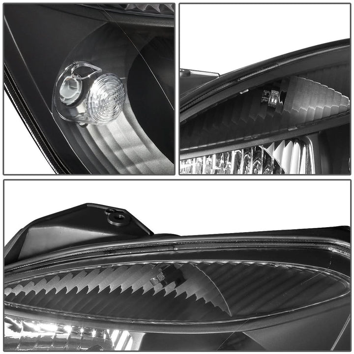 2006-2008 Kia Rio Black Housing Clear Corner Headlights