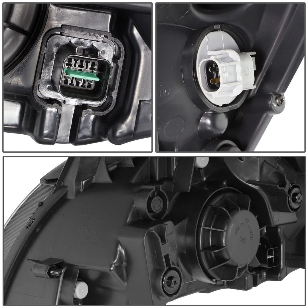 2006-2008 Kia Rio Black Housing Clear Corner Headlights