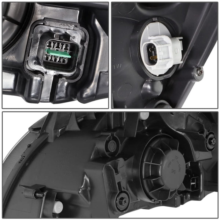2006-2008 Kia Rio Black Housing Clear Corner Headlights