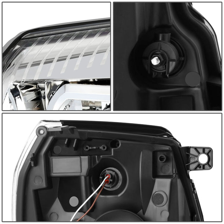07-14 Cadillac Escalade Projector Headlights Chrome Housing Clear Corner