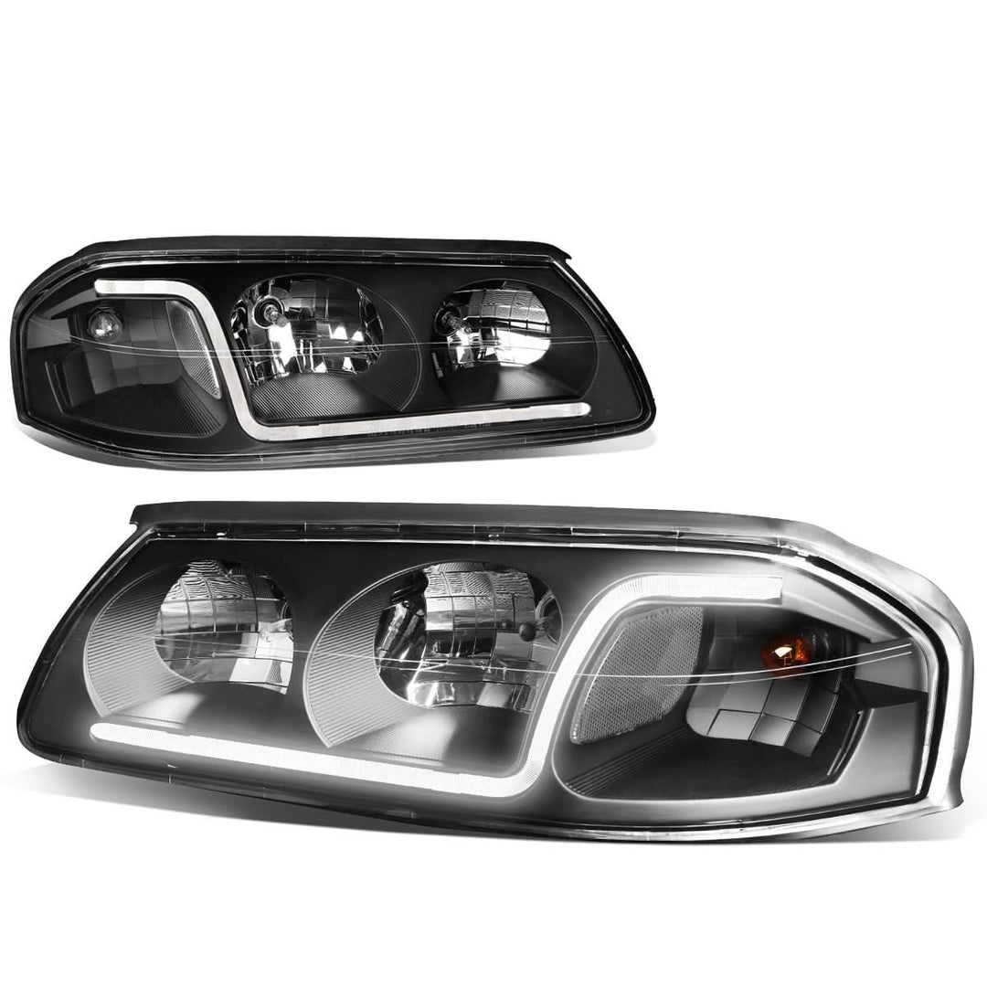 2000-2005 Chevrolet Impala LED DRL Headlights - Black Housing