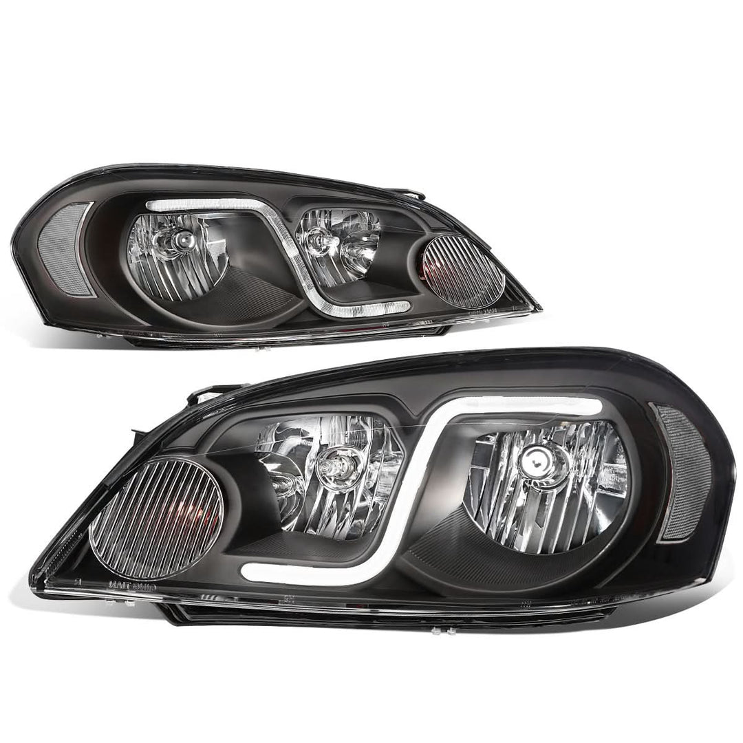 06-16 Chevrolet Impala/Monte Carlo LED DRL Headlights - Black/Clear