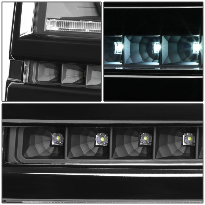2014-2015 Chevrolet Silverado 1500 LED DRL Headlights - Black Housing