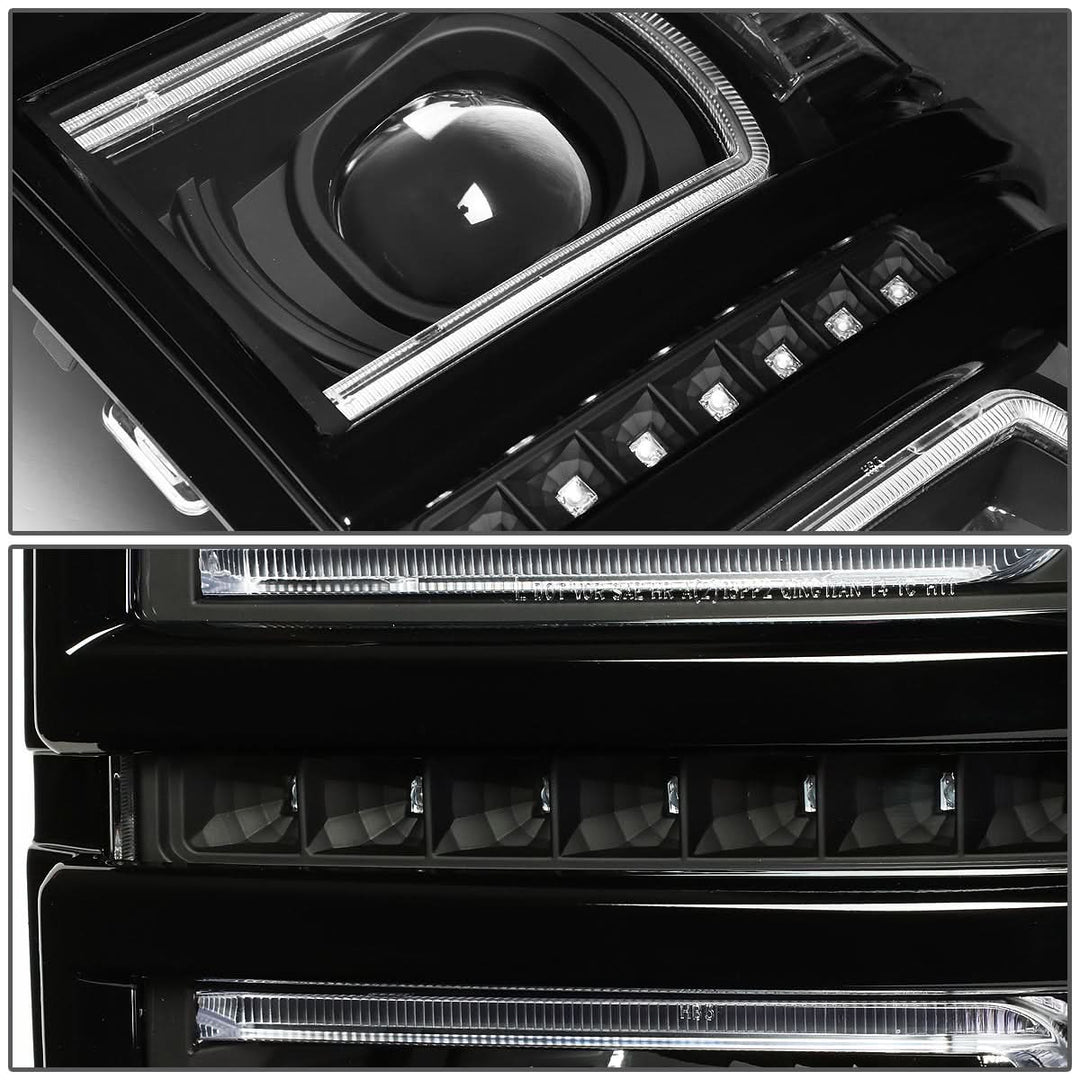 2014-2015 Chevrolet Silverado 1500 LED DRL Headlights - Black Housing