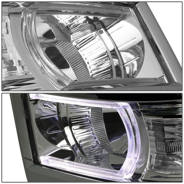 14-15 Chevrolet Silverado 1500 LED DRL Headlights - Chrome Housing