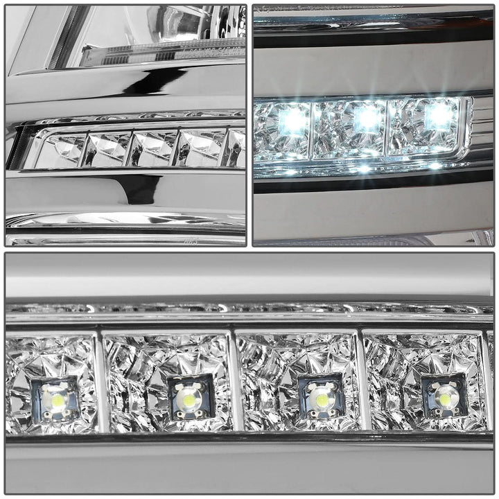 14-15 Chevrolet Silverado 1500 LED DRL Headlights - Chrome Housing