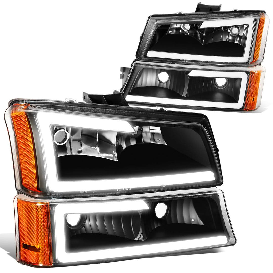 03-07 Chevrolet Silverado / 03-06 Avalanche LED DRL Headlights Black