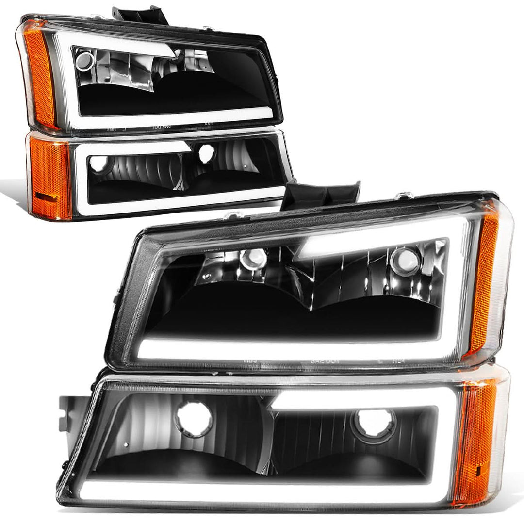 03-07 Chevrolet Silverado / 03-06 Avalanche LED DRL Headlights Black