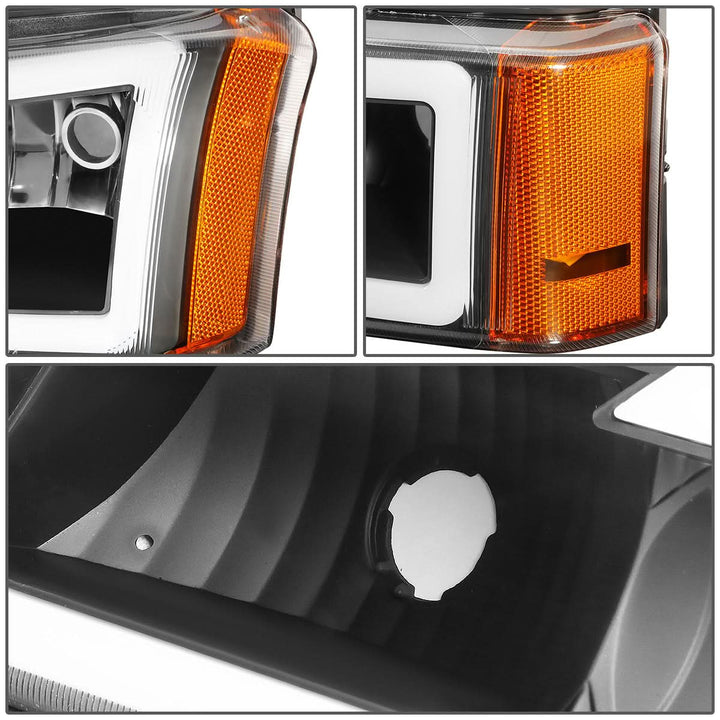 03-07 Chevrolet Silverado / 03-06 Avalanche LED DRL Headlights Black