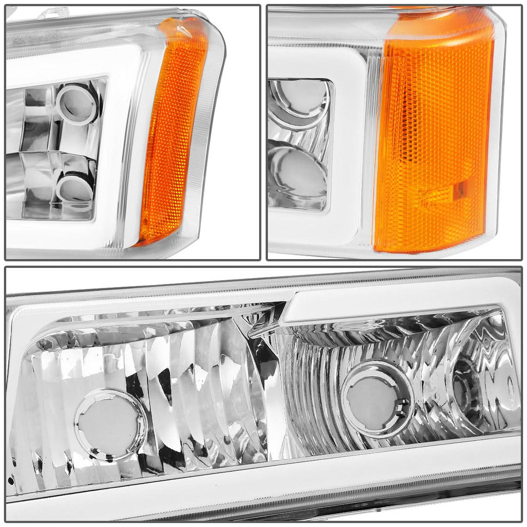 2003-2007 Chevrolet Silverado / Avalanche LED DRL Headlights Chrome