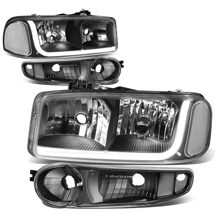 01-07 GMC Sierra/Yukon LED DRL Headlights 4PC Black Housing