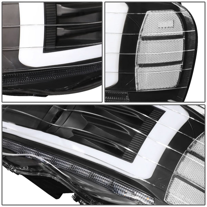 02-05 Dodge Ram LED DRL Projector Headlights Black Housing Clear Corner