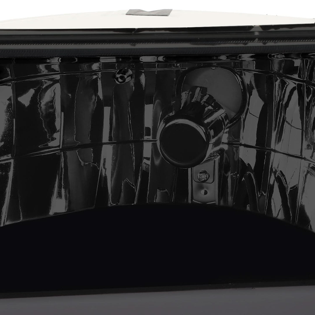 92-96 Ford F-150 F-250 F-350 Bronco Dual LED DRL Headlights Black