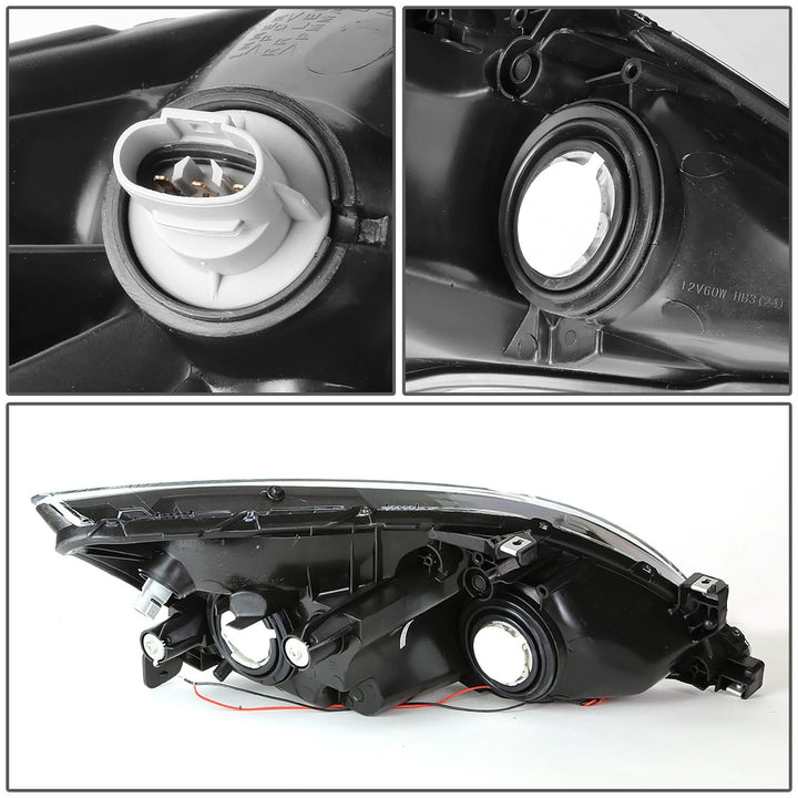 2003-2007 Honda Accord LED DRL Headlights - Black Housing