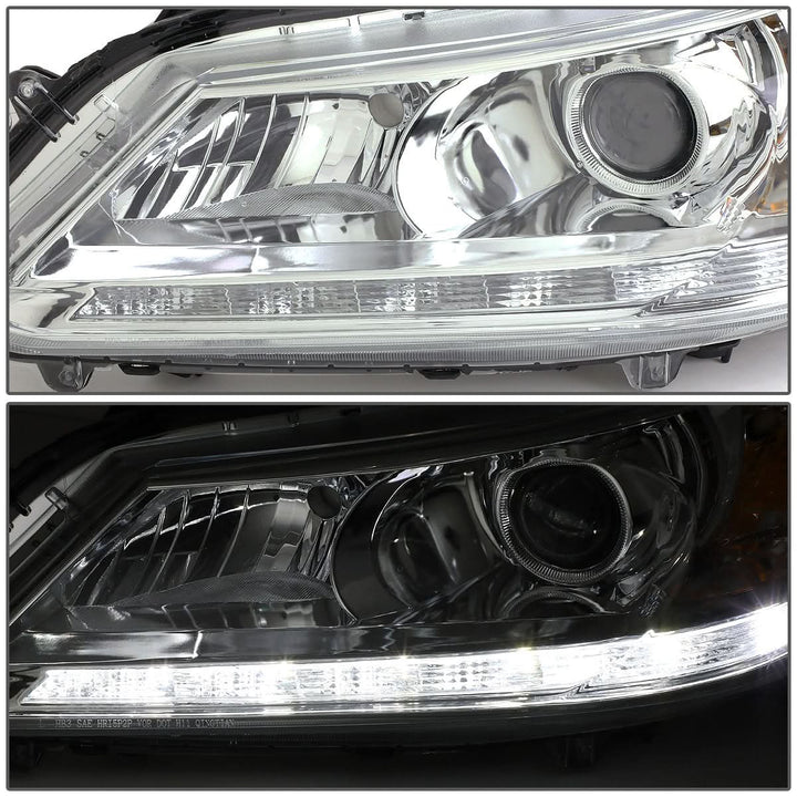 2013-2015 Honda Accord LED DRL Projector Headlights Chrome