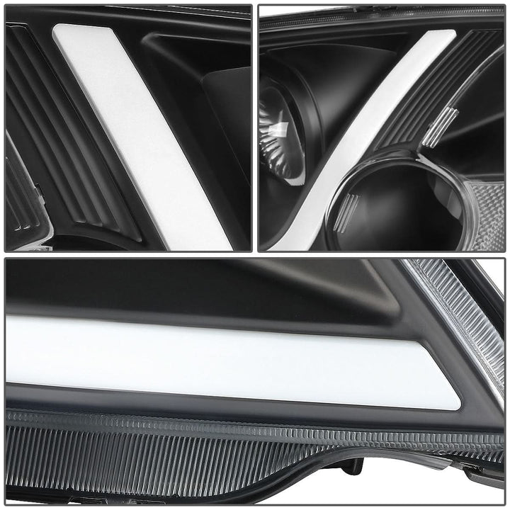 01-03 Honda Civic LED DRL Projector Headlights Black Housing