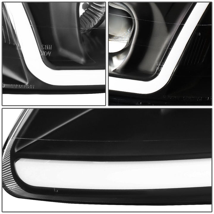 99-00 Honda Civic LED DRL Projector Headlights Black Housing