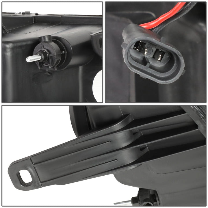 2007-2014 GMC Sierra Dual U-Bar LED DRL Headlights Black Housing