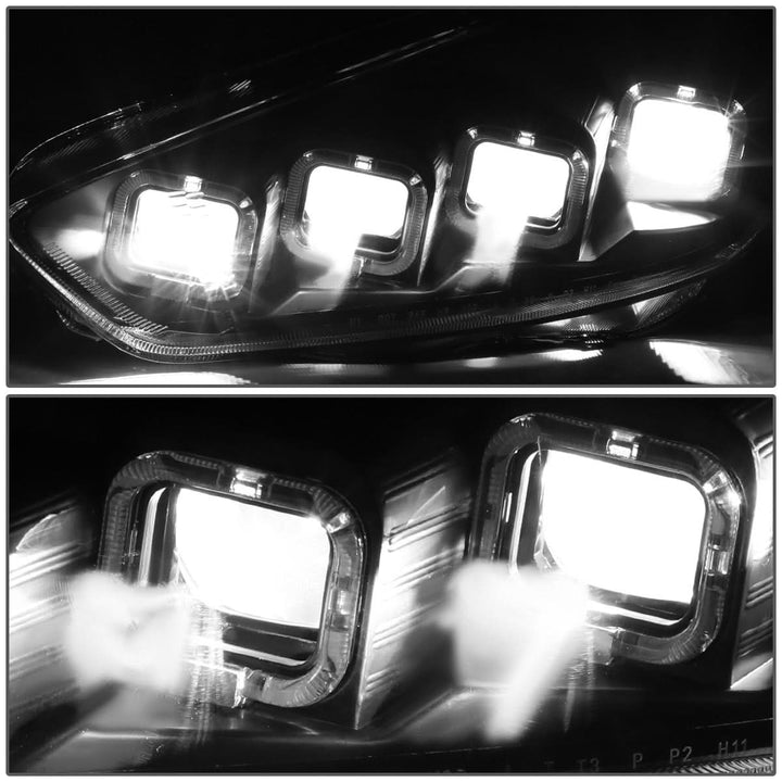 2015-2018 Ford Focus Sequential Halo Projector Headlights Black