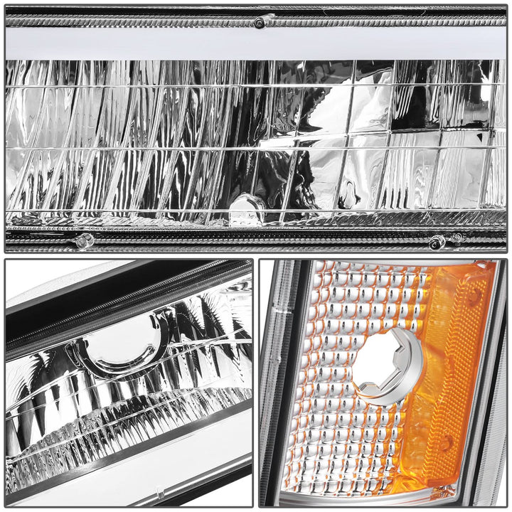 94-00 GMC C/K Series Suburban Yukon Clear LED Bar Headlights
