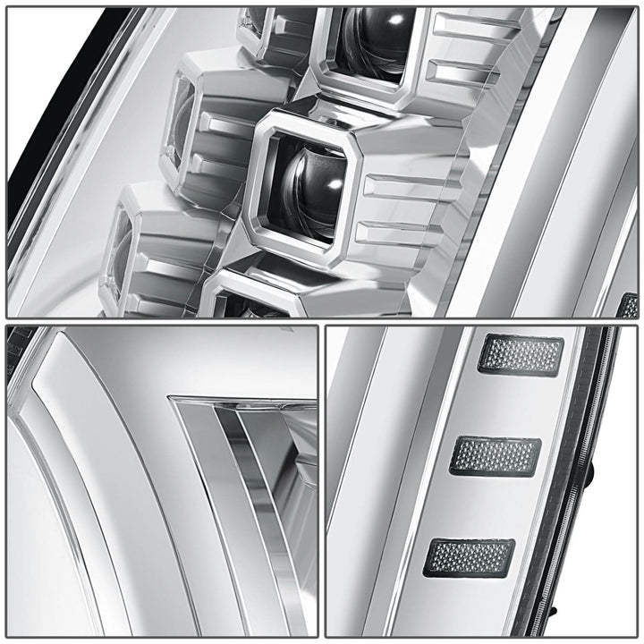 2007-2014 Cadillac Escalade Projector LED Switchback Headlights Chrome