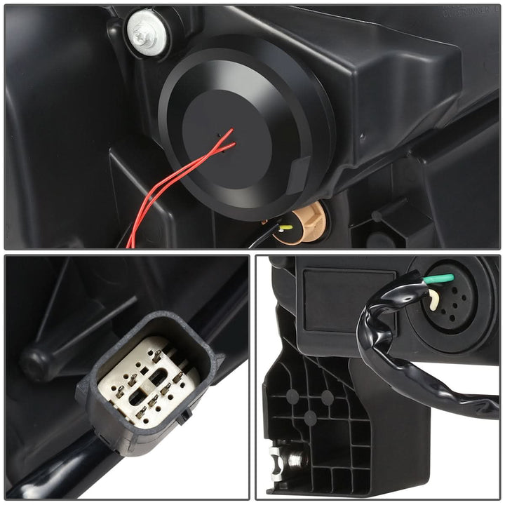 2019-2023 Ford Ranger LED DRL Headlights - Black Housing Clear Corner