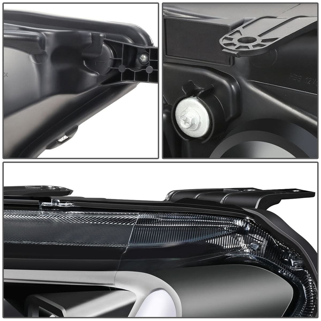 2019-2023 Ford Ranger LED DRL Headlights - Black Housing Clear Corner