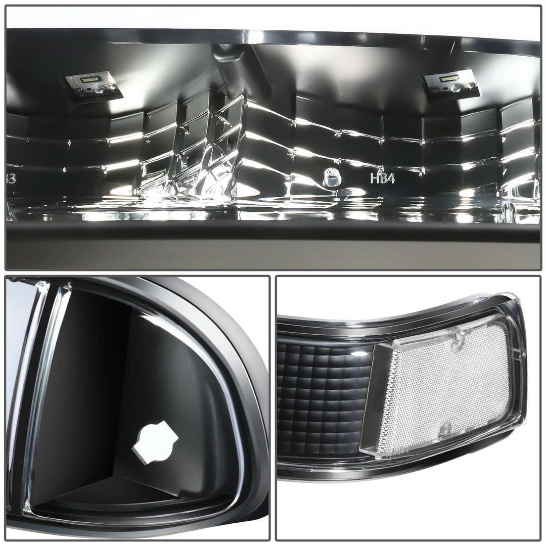 98-04 Chevrolet Blazer/S10 LED Switchback L-Pattern Headlights - Black