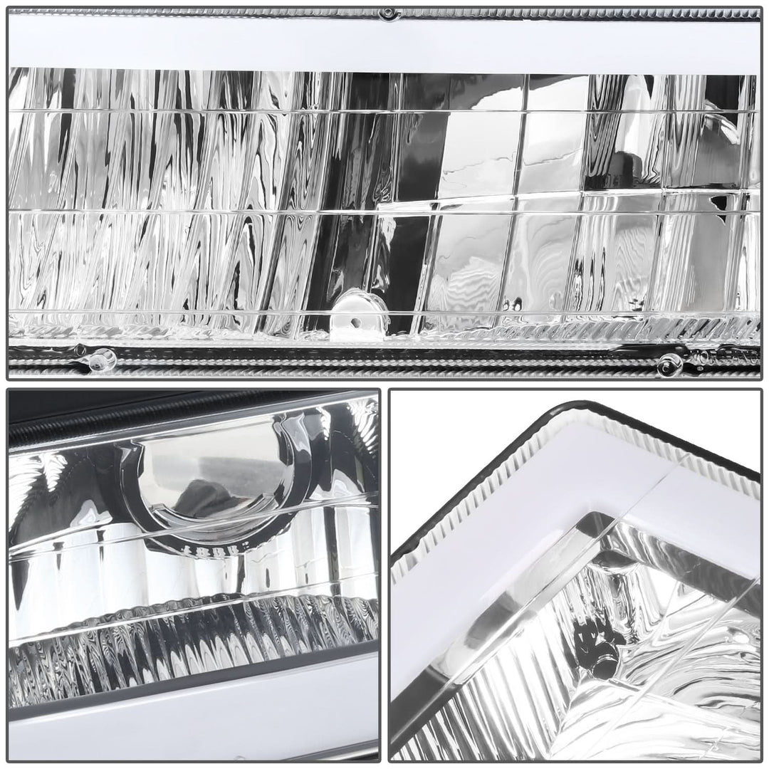 Clear Lens Chrome Housing LED Bar Headlights 4PCS