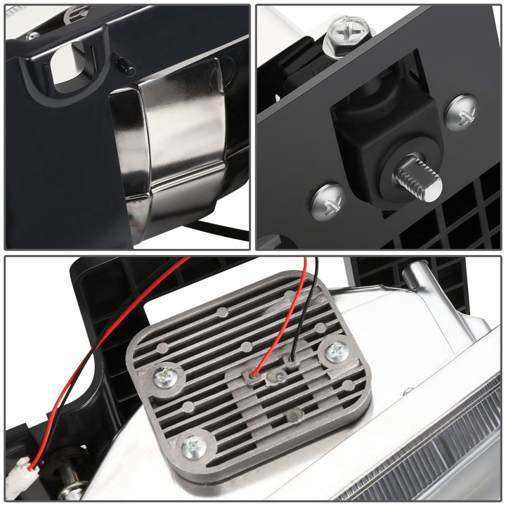 Clear Lens Amber Reflector Black Housing LED Bar Headlights 8PCS