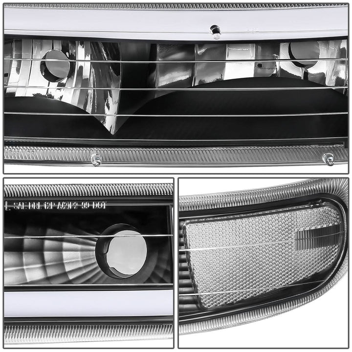 99-06 Chevrolet Silverado Tahoe Suburban LED DRL Dual C-Bar Headlights