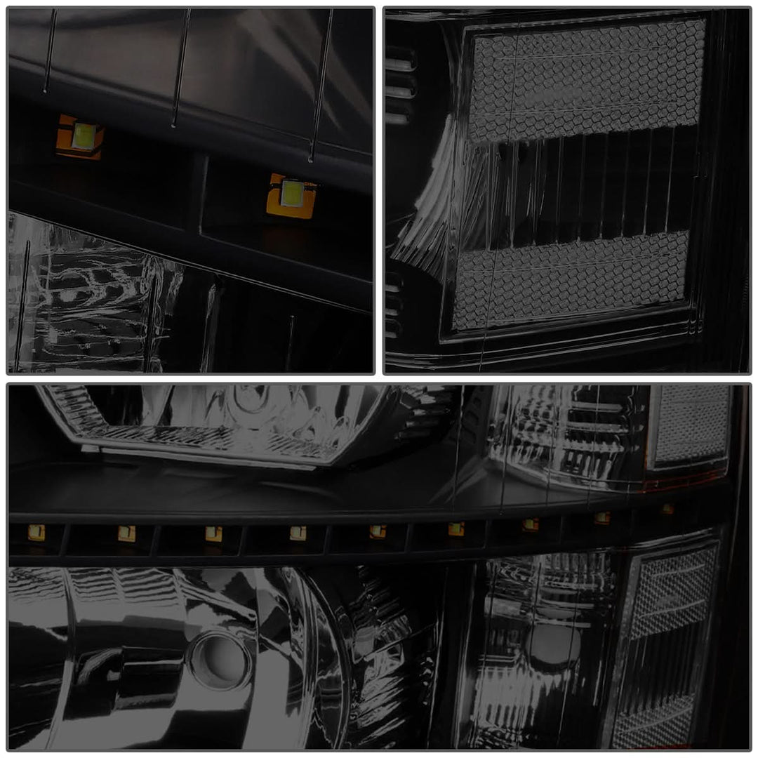 2007-2014 Chevrolet Silverado LED Reflector Headlights - Black/Clear/Smoke