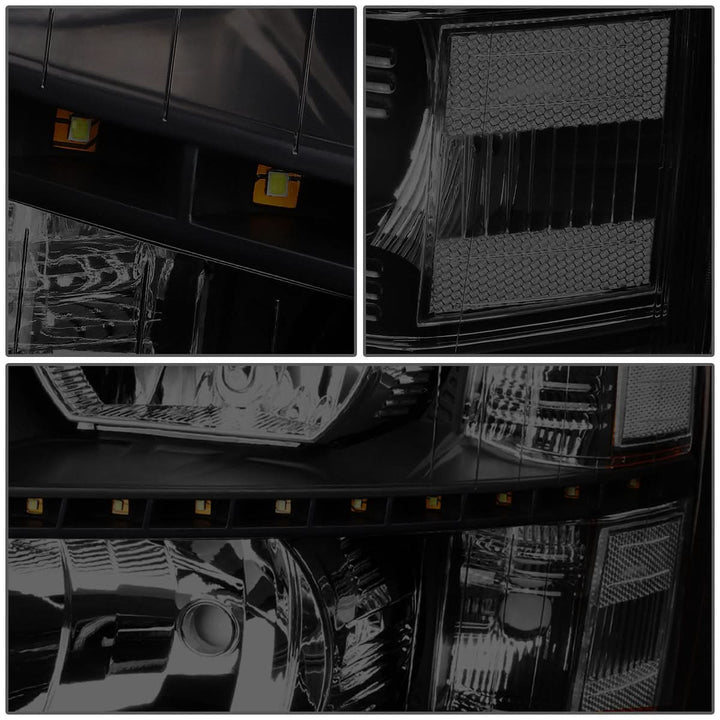 2007-2014 Chevrolet Silverado LED Reflector Headlights - Black/Clear/Smoke