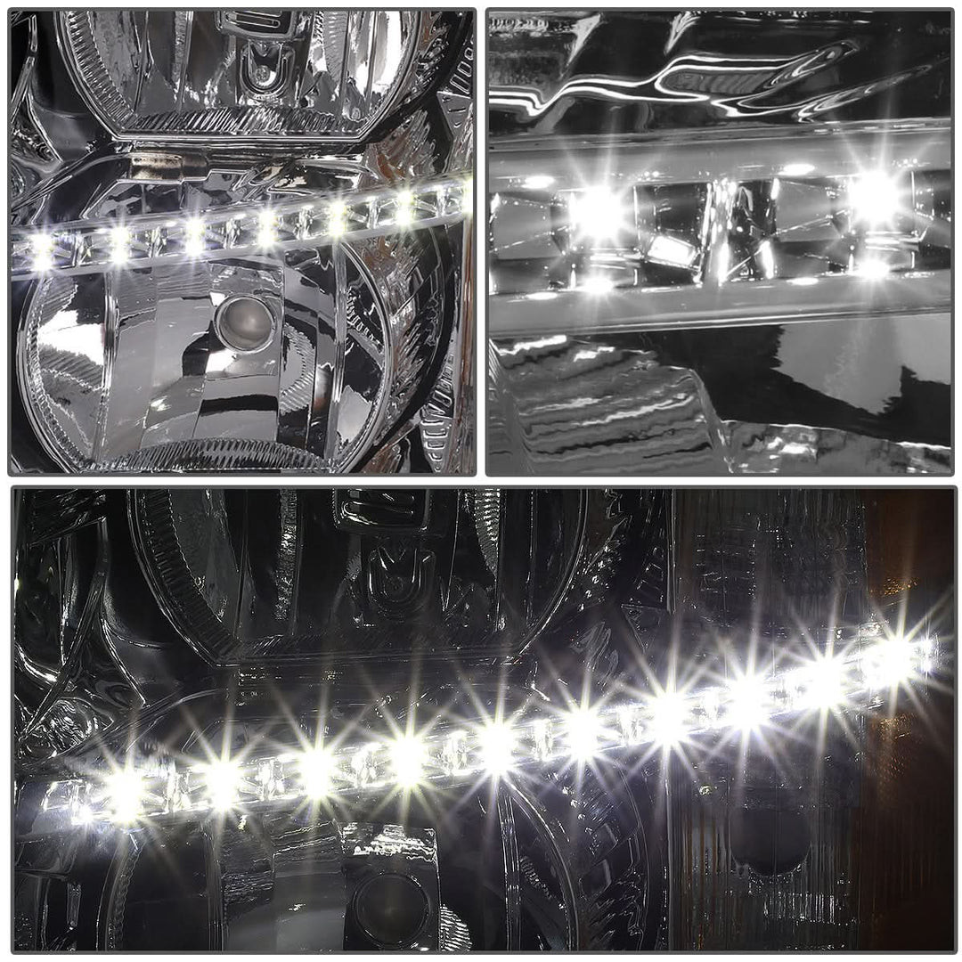 2007-2014 Chevrolet Silverado LED Reflector Headlights Chrome Housing