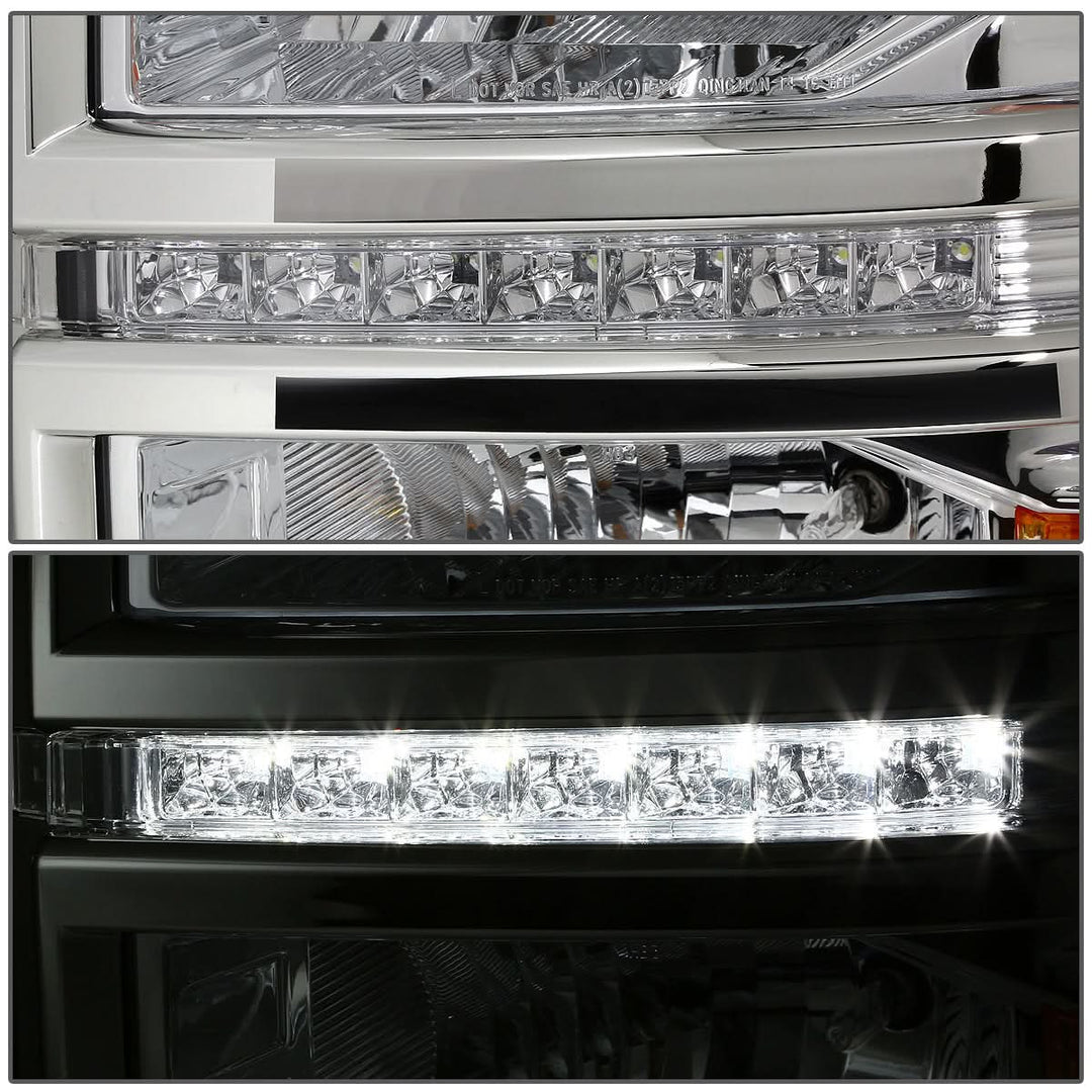 2014-2015 Chevrolet Silverado LED DRL Chrome Headlights
