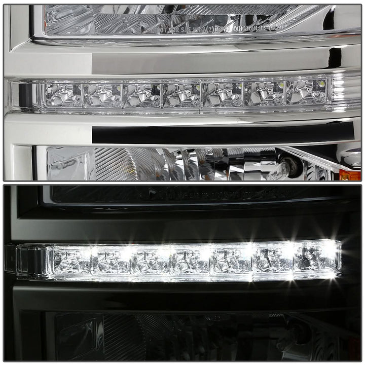 2014-2015 Chevrolet Silverado LED DRL Chrome Headlights