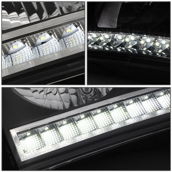 06-09 Dodge Ram LED DRL Headlights - Black Housing Amber Corner