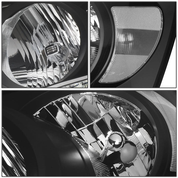 06-09 Dodge Ram LED DRL Headlights Black Housing Clear Corner