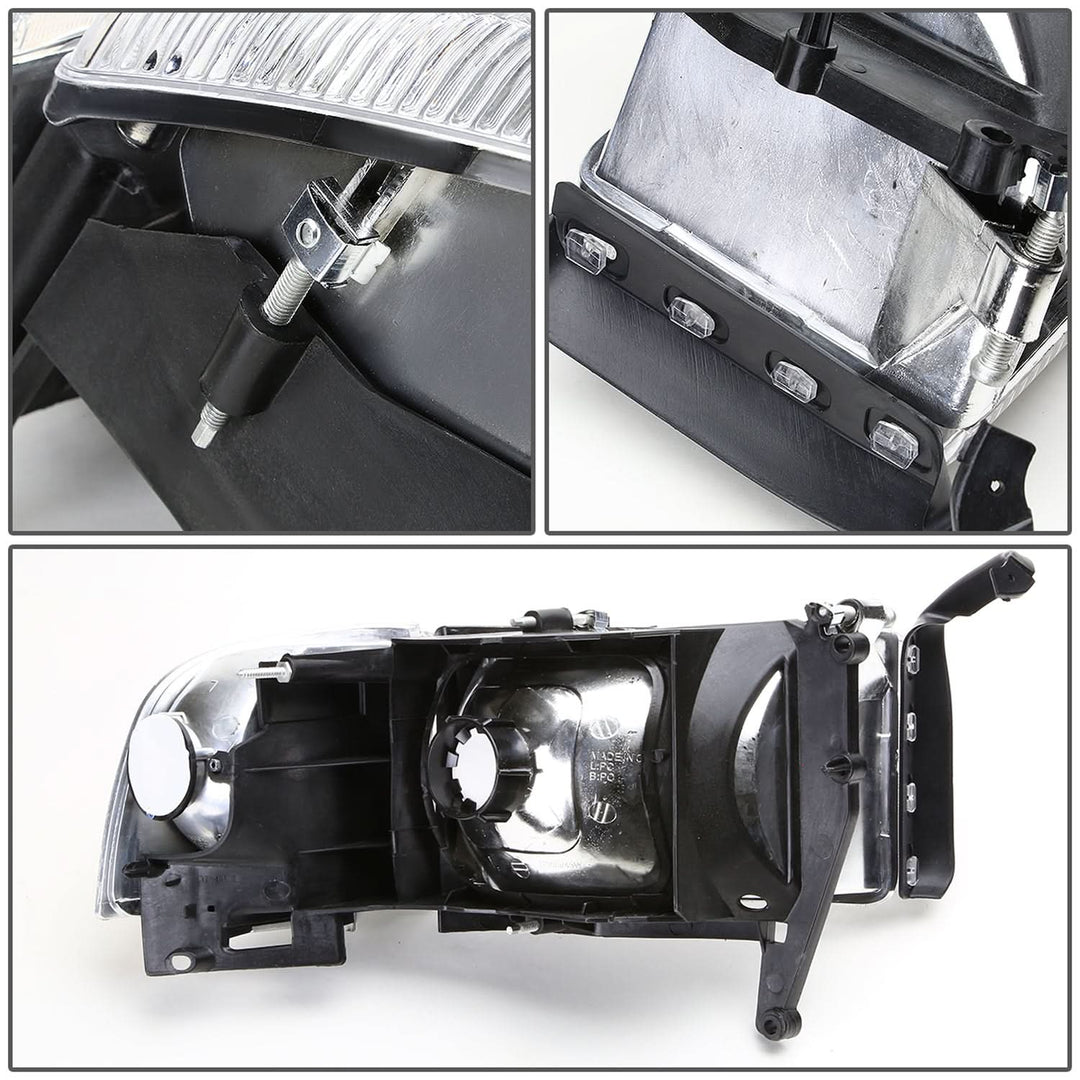 94-02 Dodge Ram OEM Style Headlights Chrome Housing 4PC Kit